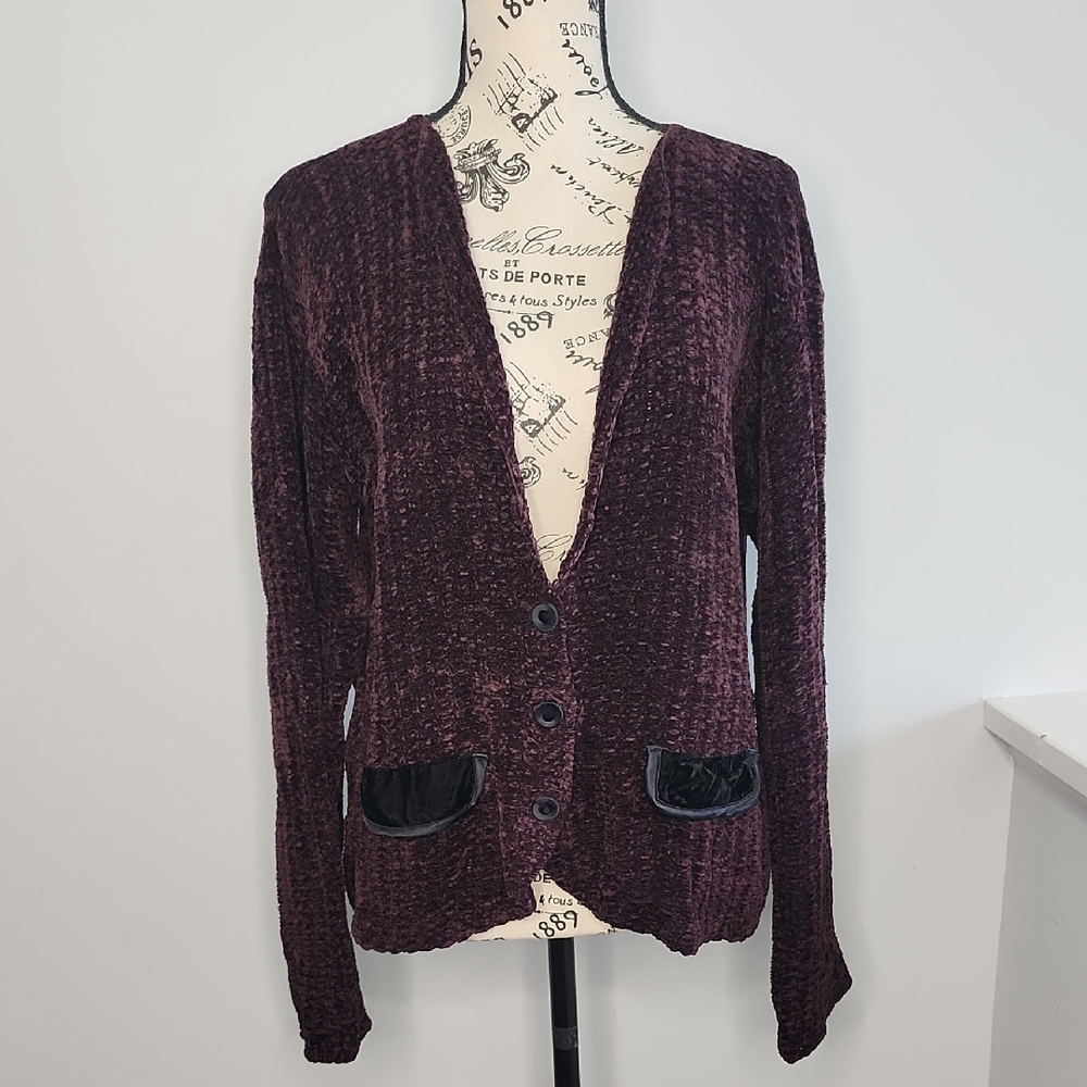 Norma & Hyla Women's Purple Cardigan Sweater Size Small